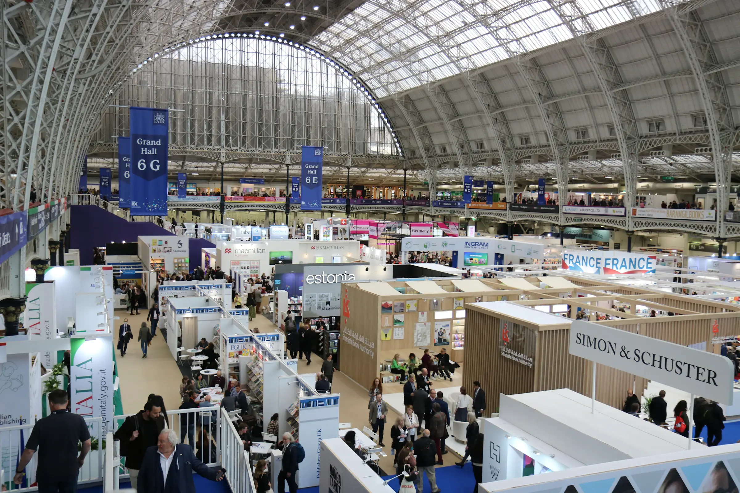 A busy international trade exhibition inside London Olympia